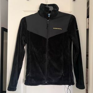 Black Oregon Ducks fleece Columbia jacket